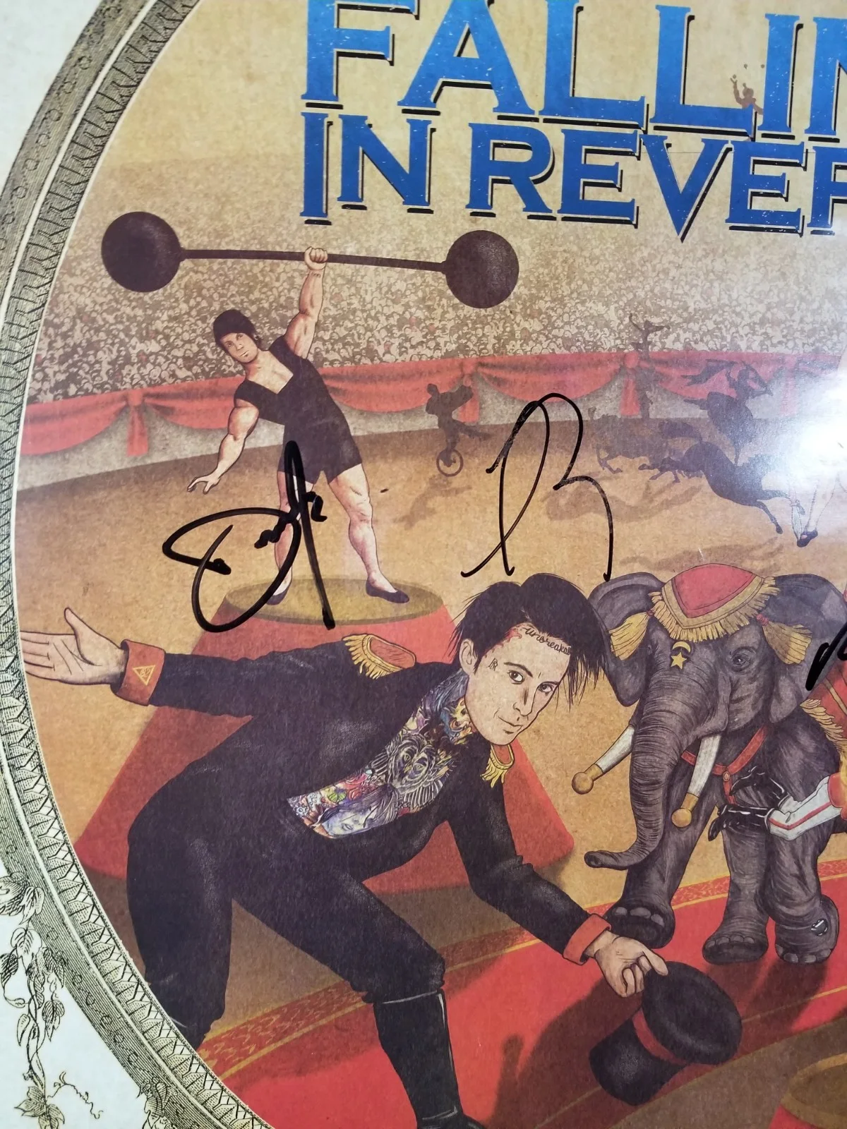 Falling In Reverse SIGNED Ronnie Radke's Three Ring Circus Poster #1 COA Derek, image 2