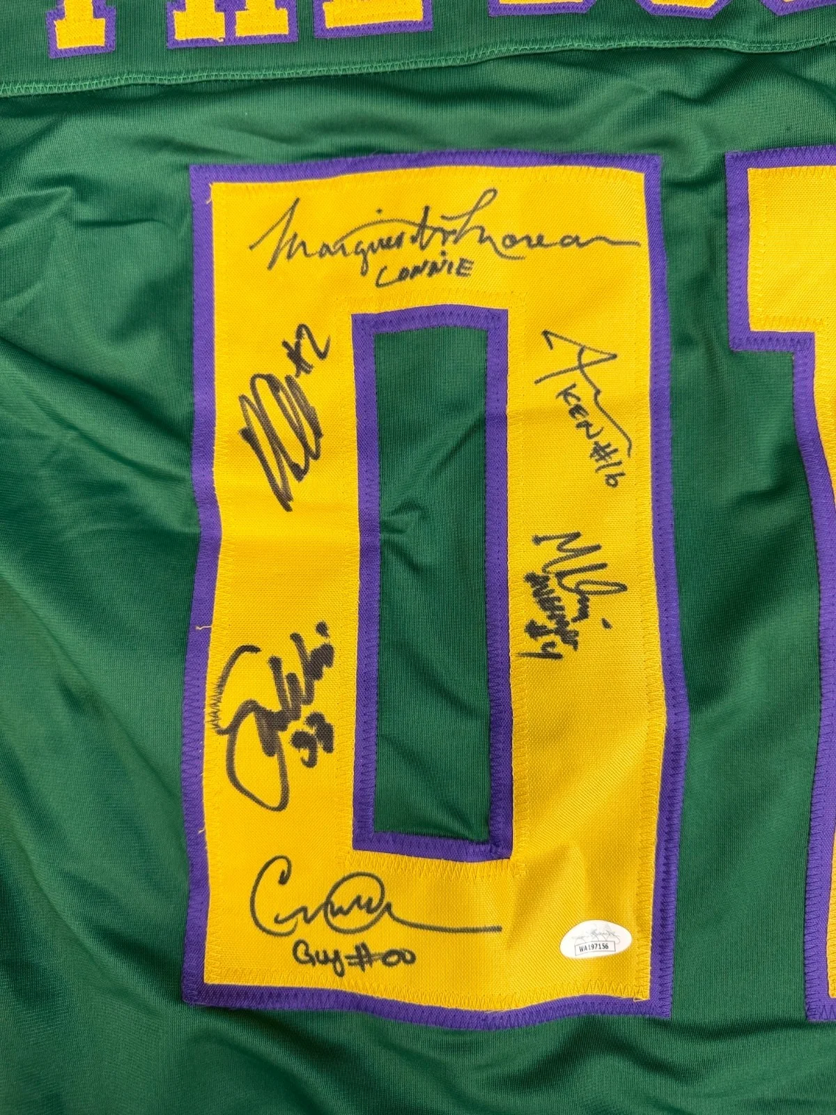Guy Germaine Shaun Weiss Marguerite Moreau Danny Tamberelli — Mighty Ducks Customed Signed Jersey by 6 JSA Weiss Moreau Germaine Tamberelli, изображение 3
