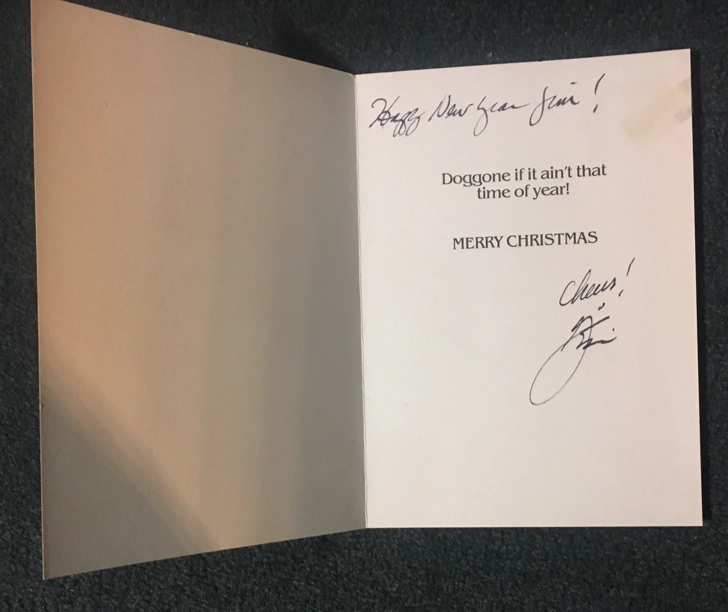 Gregpry Jein — FILM EFFECTS WIZARD GREG JEIN AUTOGRAPHED XMAS CARD! STAR WARS! STAR TREK! CE3K!, image 3