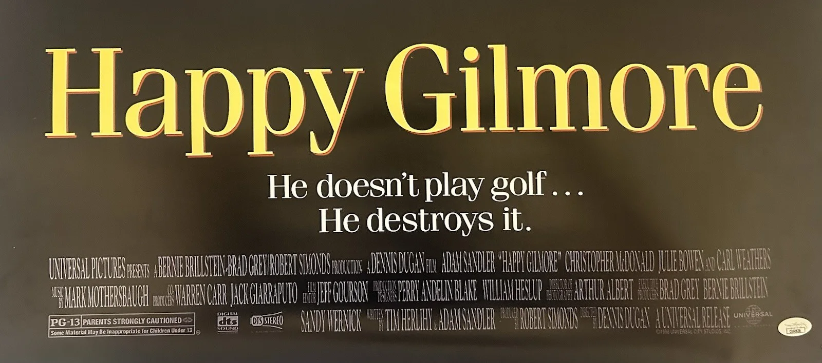 Adam Sandler — Adam Sandler Signed 27x40 Happy Gilmore Poster Autographed JSA COA, image 5