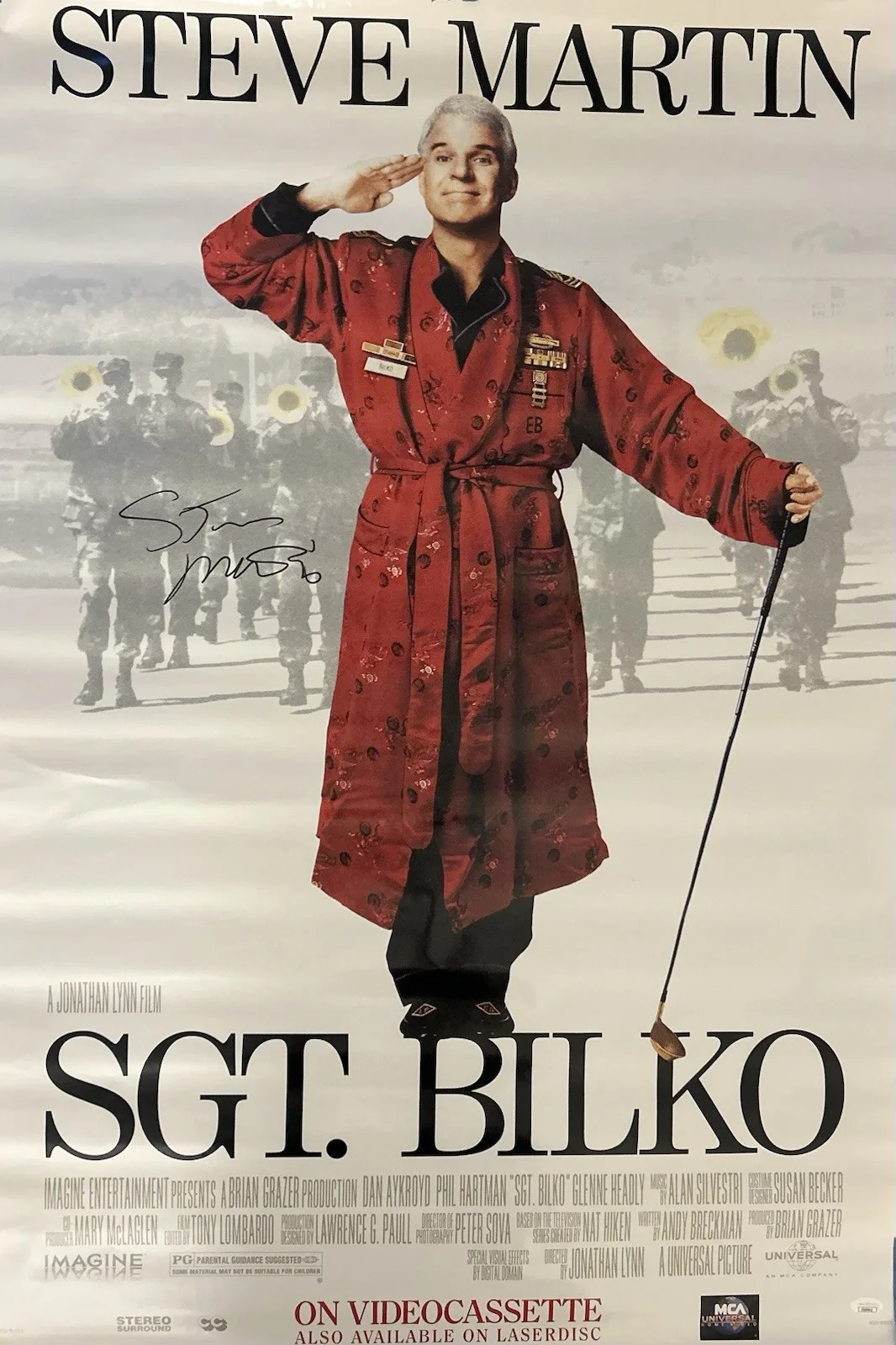 Steve Martin — Steve Martin Signed Sgt. Bilko 27x40 Orginal Poster Autographed JSA COA, изображение 2