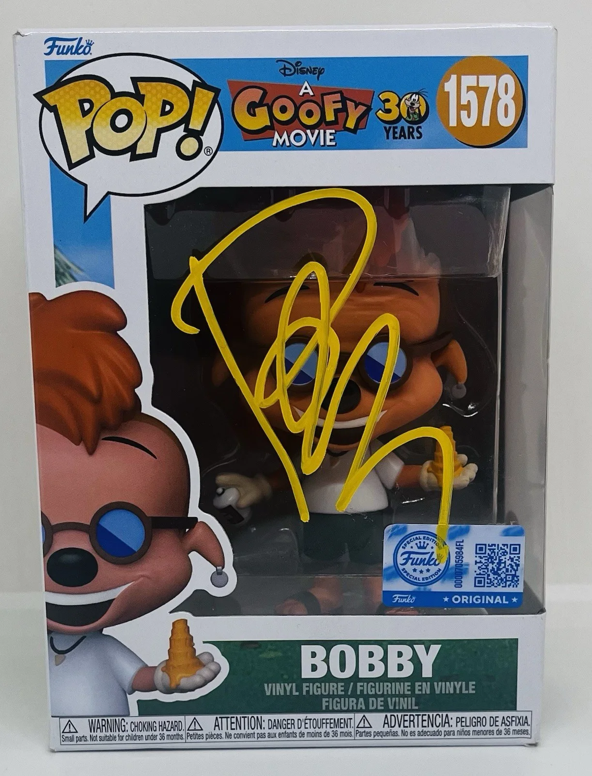 PAULY SHORE — PAULY SHORE SIGNED BOBBY ZIMMERUSKI POP FUNKO FIGURE A GOOFY MOVIE JSA COA, изображение 2