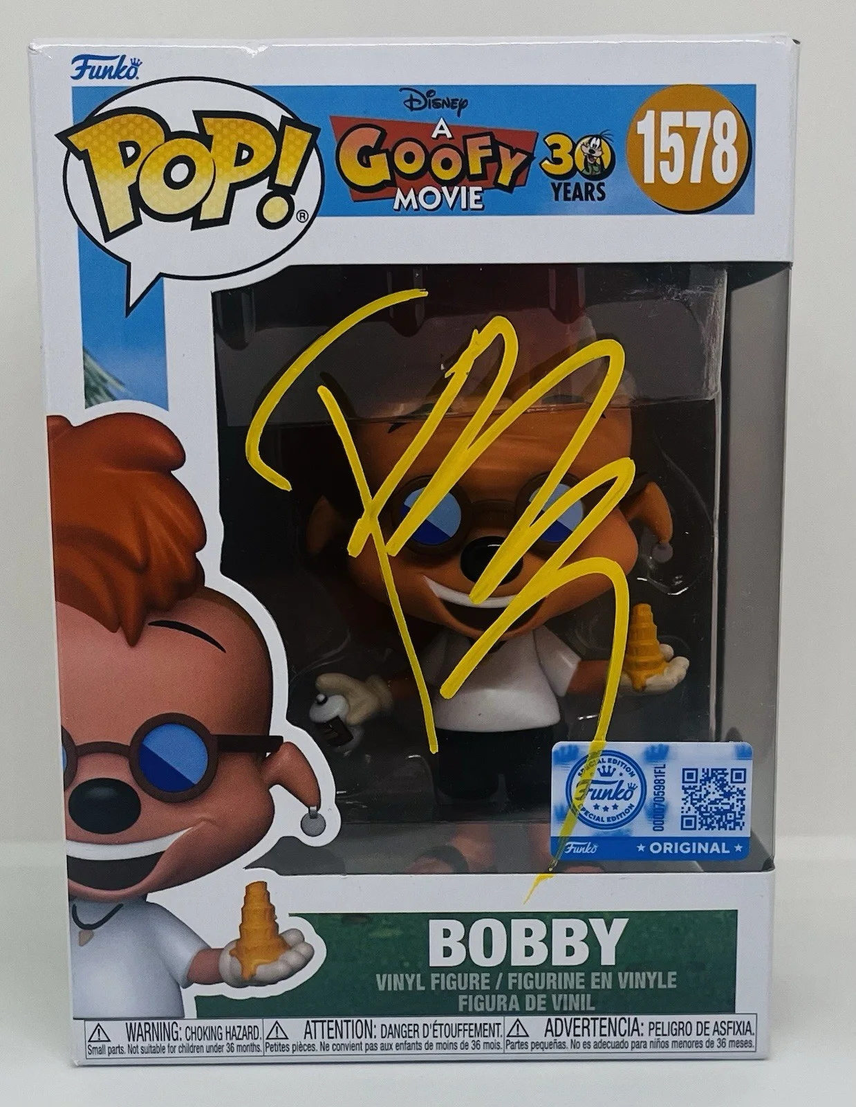 PAULY SHORE — PAULY SHORE SIGNED BOBBY ZIMMERUSKI POP FUNKO FIGURE A GOOFY MOVIE JSA COA, изображение 2
