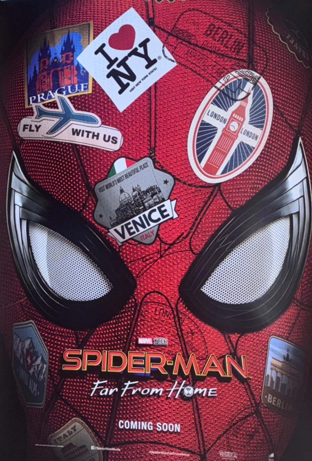Tom Holland — SIGNED Tom Holland Movie Poster Spider-Man Far From Home Venice 27x40 Auto PSA