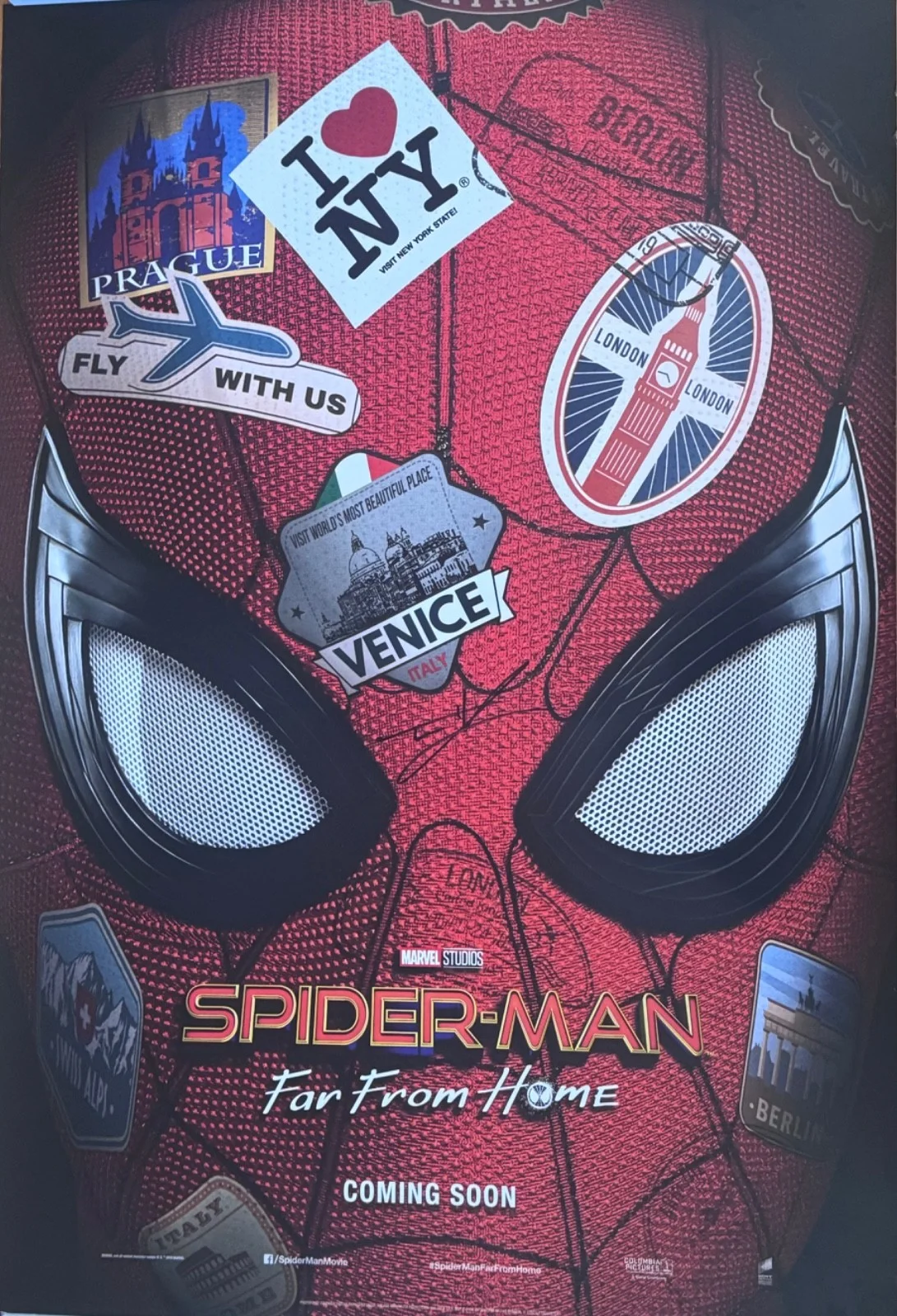 Tom Holland — SIGNED Tom Holland Movie Poster Spider-Man Far From Home Venice 27x40 Auto PSA, изображение 5