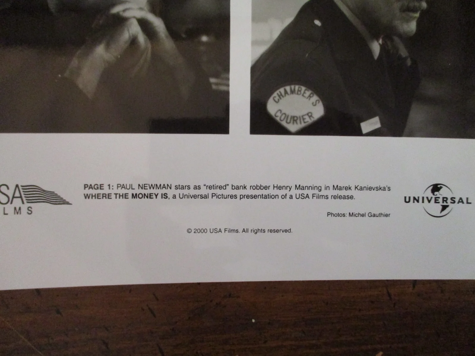 Paul Newman("WHERE THE MONEY IS")2000 8 x10 Glossy Black and White Press Photo, изображение 2