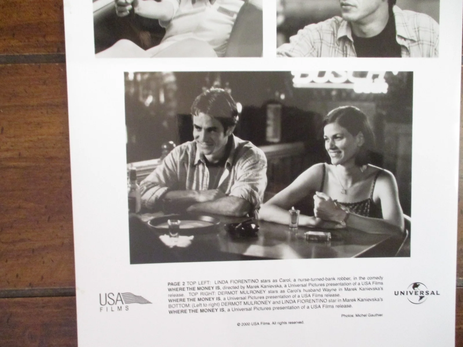 Dermot Mulroney/Linda Fiorentino(WHERE THE MONEY IS)2000 8 x10 Black/White Photo, изображение 2