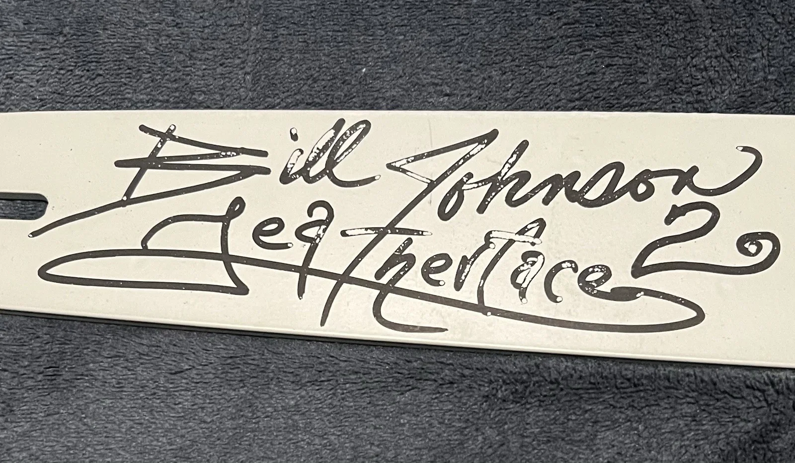 Bill Johnson & Andrew Bryniarski Leatherface Signed Chainsaw Bar, image 3