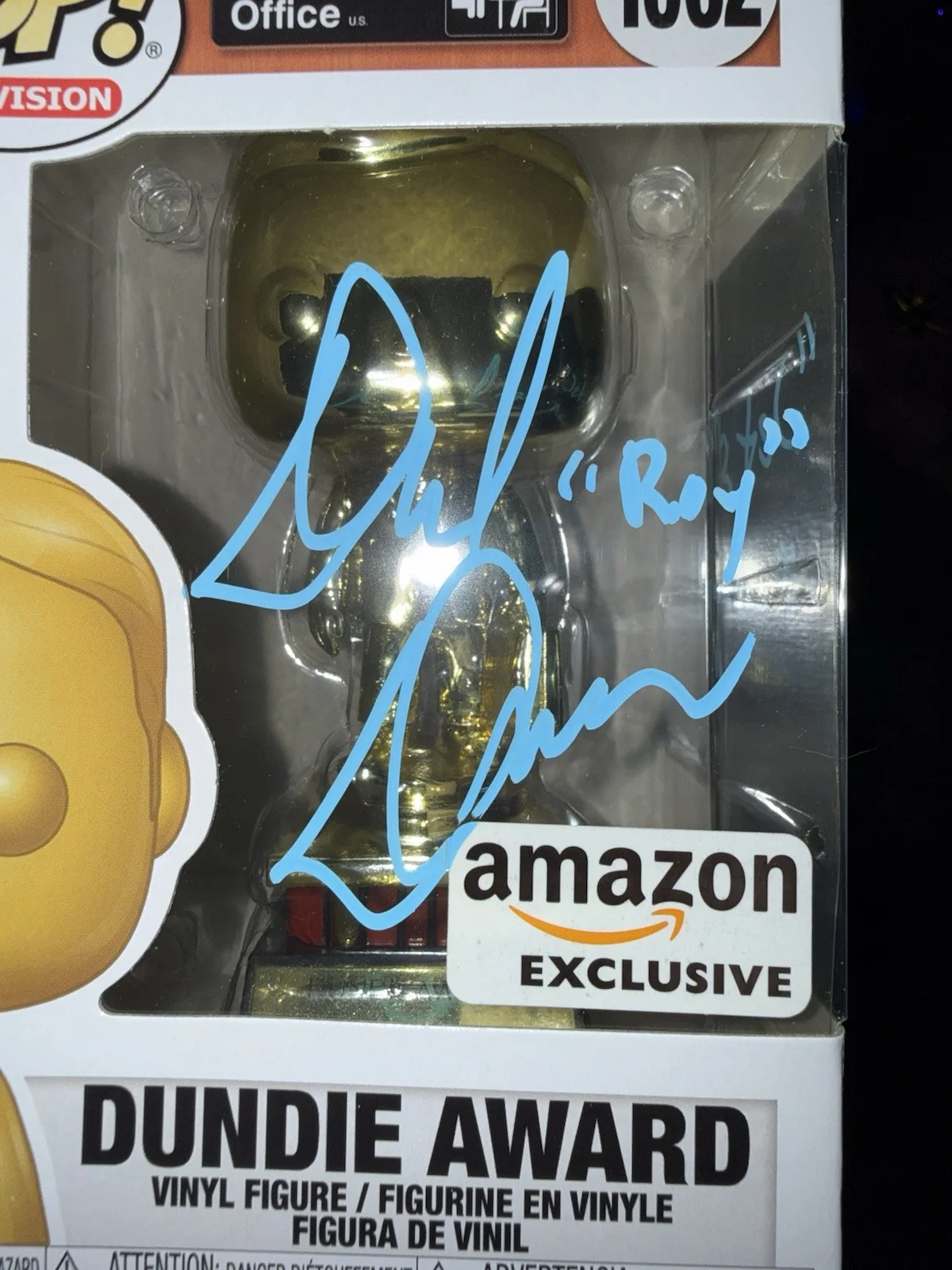 David Denman — David Denman “Roy” The Office DundIe Award Signed Autographed Funko Pop W/Quote, изображение 2