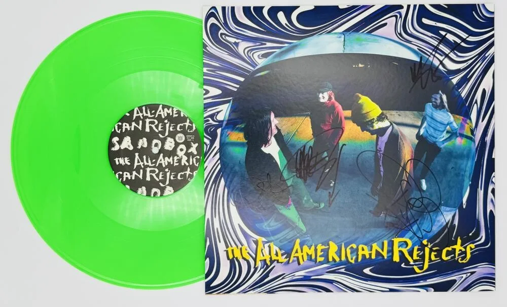 TYSON RITTER, NICK WHEELER, MIKE KENNERTY, CHRIS GAYLOR — ALL AMERICAN REJECTS SIGNED 2025 L/E SANDBOX VINYL RECORD TYSON RITTER BAS K08