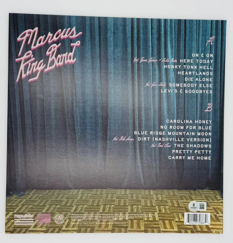 MARCUS KING BAND — MARCUS KING BAND SIGNED DARLING BLUE VINYL RECORD FULL BAND AUTOGRAPH BAS K76, image 3