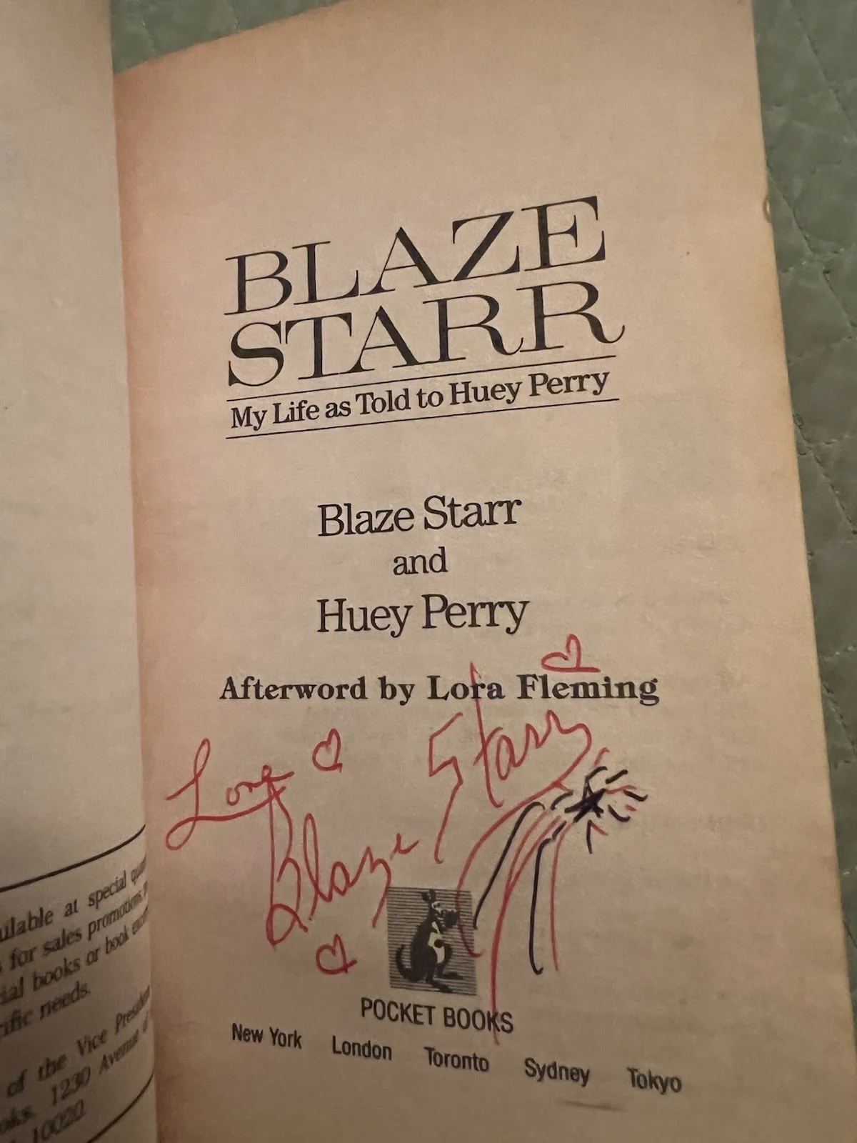 BLAZE STARR ORIGINAL SIGNED Autobiography Movie Blaze 2xs Signed, image 3