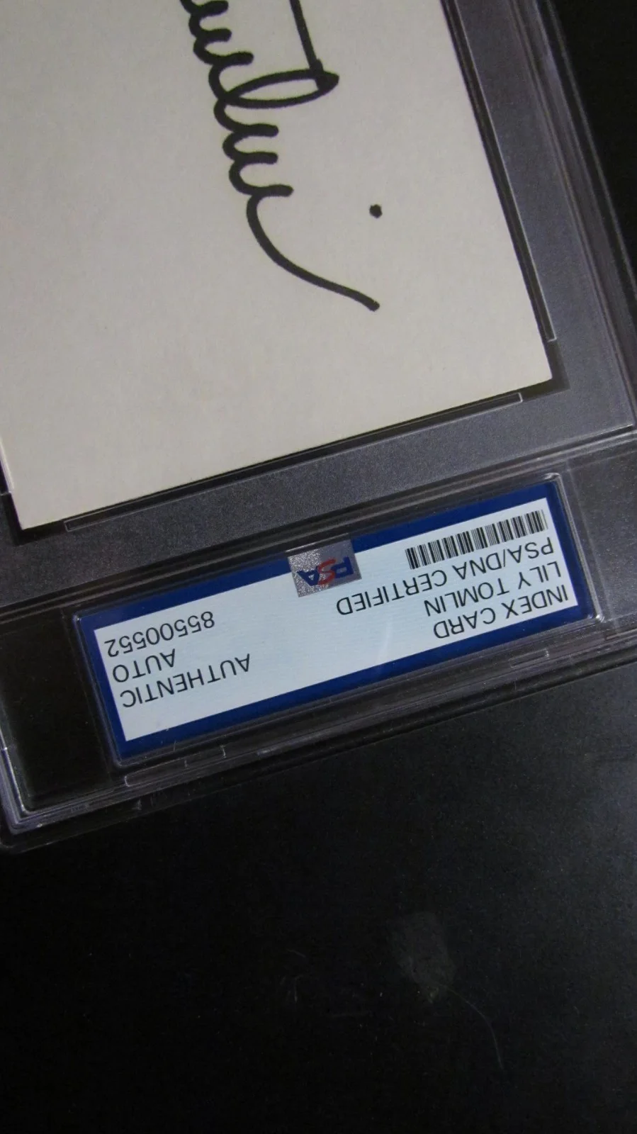 Lily Tomlin signed Index Card PSA Certified, image 2