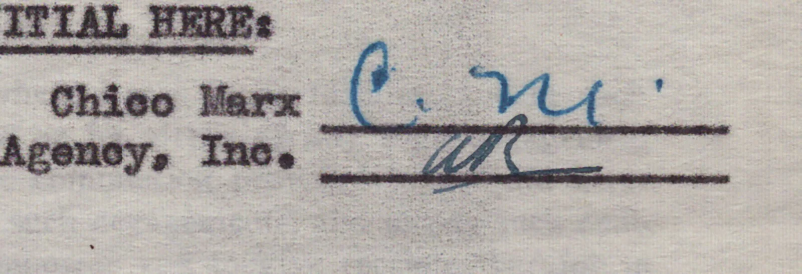 Chico Marx — CHICO (LEONARD) MARX - CONTRACT DOUBLE SIGNED 04/28/1948, image 2