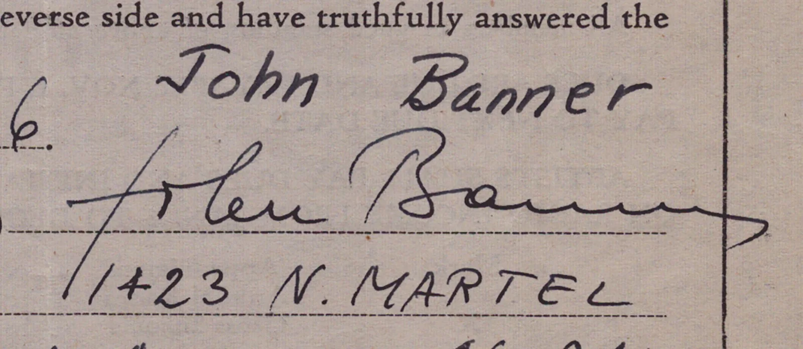 John Banner — JOHN BANNER - APPLICATION SIGNED 09/20/1946, image 2