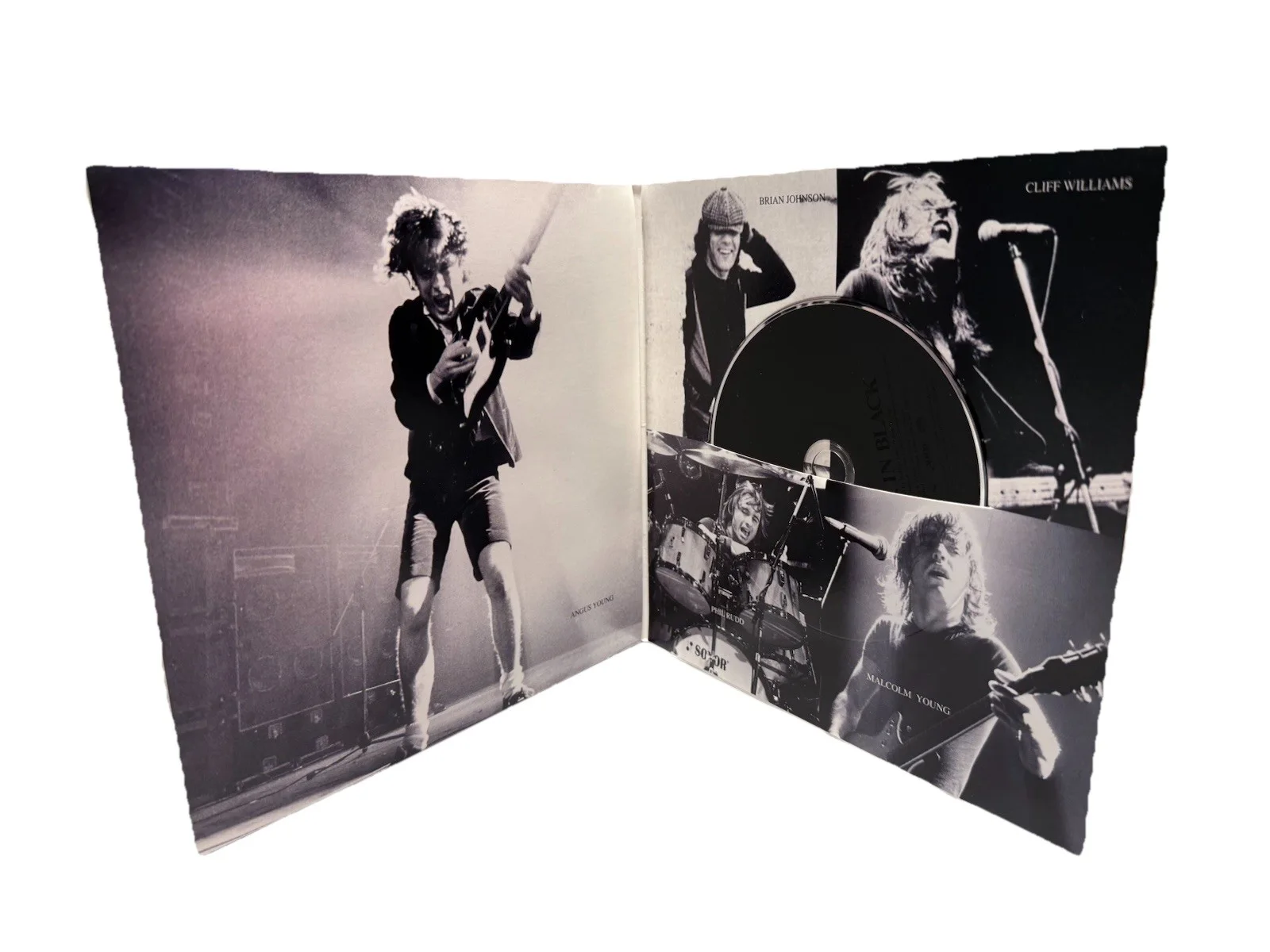 Angus Young Autographed “Back In Black “AC/DC Oversized CD, JSA, image 3