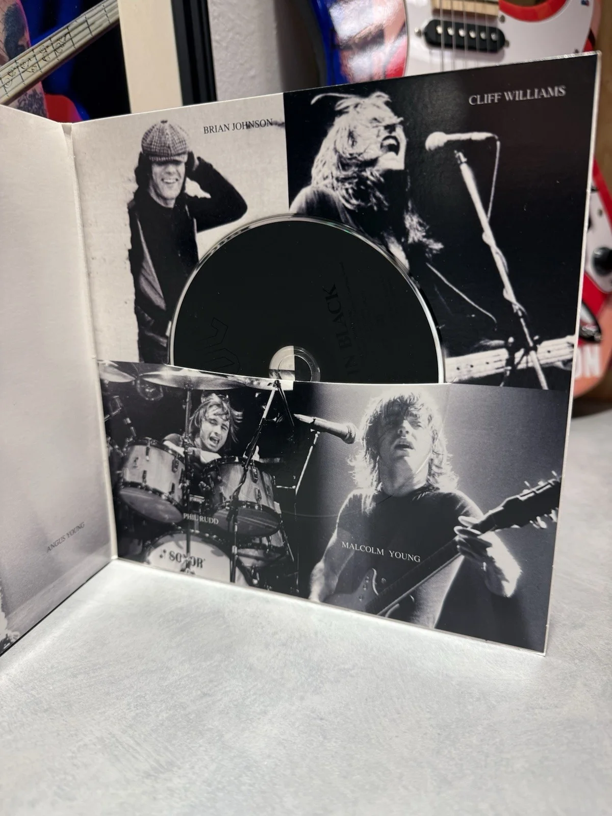 Angus Young Autographed “Back In Black “AC/DC Oversized CD, JSA, image 5