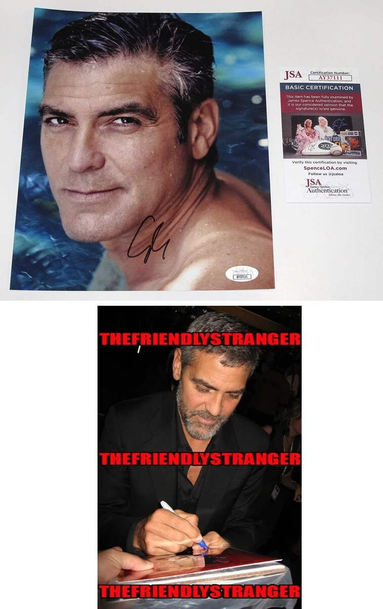 GEORGE CLOONEY — George Clooney signed Autographed 8x10 Photo SEXY b JAY KELLY Ocean's 11 JSA COA