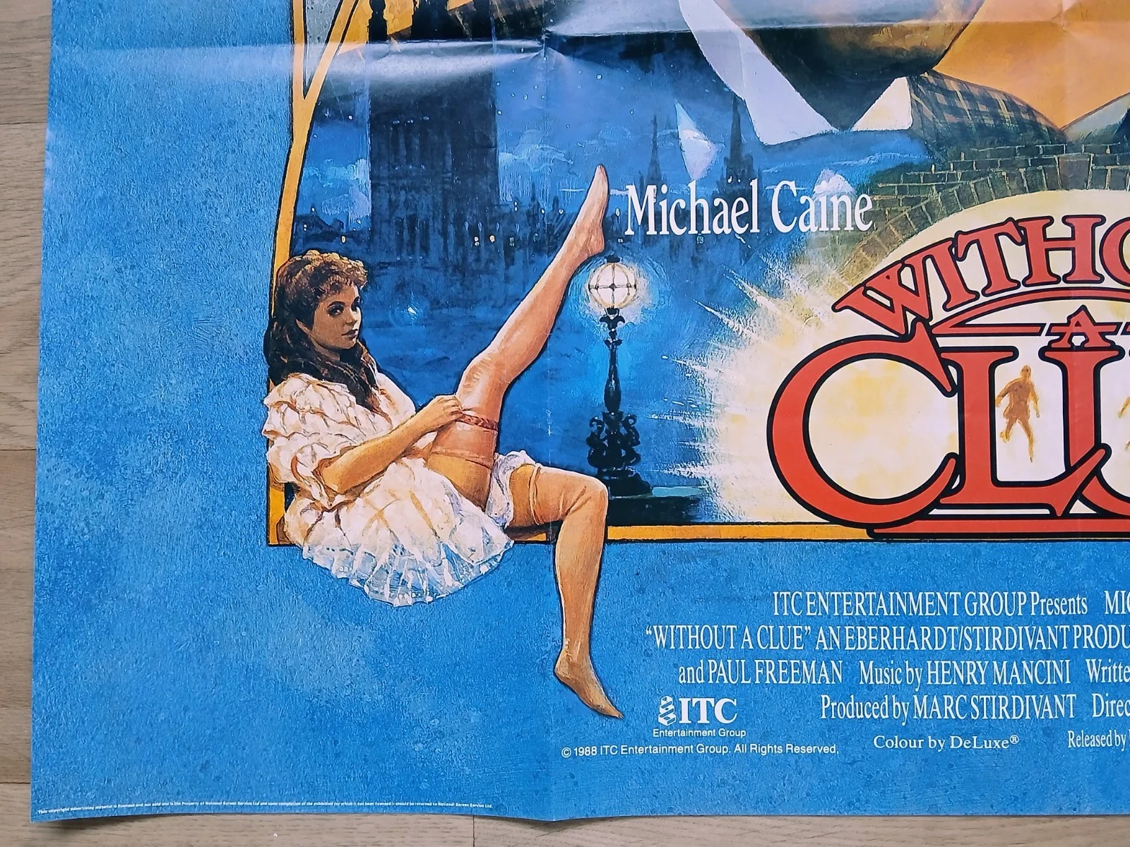 WITHOUT A CLUE (1988) original UK quad poster - Michael Caine, Ben Kingsley, image 4