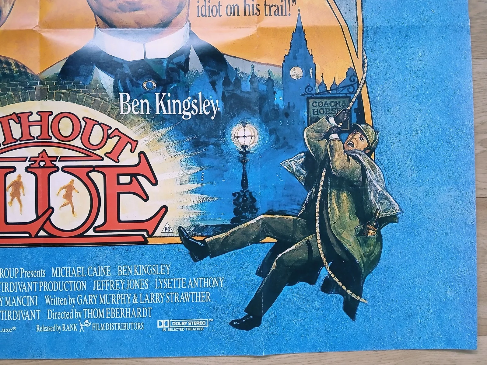 WITHOUT A CLUE (1988) original UK quad poster - Michael Caine, Ben Kingsley, image 5