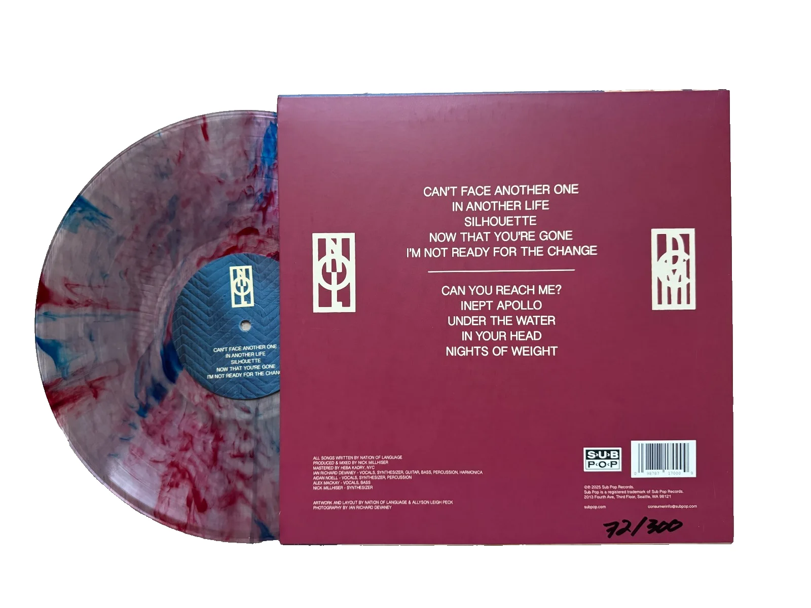 NATION OF LANGUAGE SIGNED DANCE CALLED MEMORY MARBLE VINYL AUTOGRAPH COA B, image 3