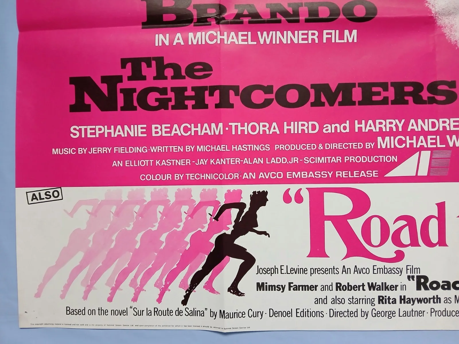 THE NIGHTCOMERS/ROAD TO SALINA (1971,70) original UK quad poster - Marlon Brando, изображение 4
