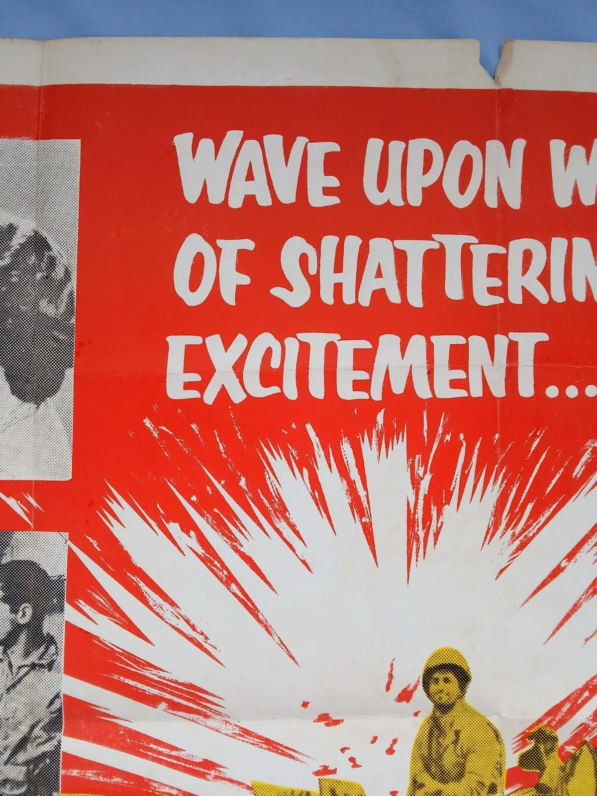 TARAWA BEACHHEAD (1958) rare original UK quad poster - WW2 USMC action thriller, image 3