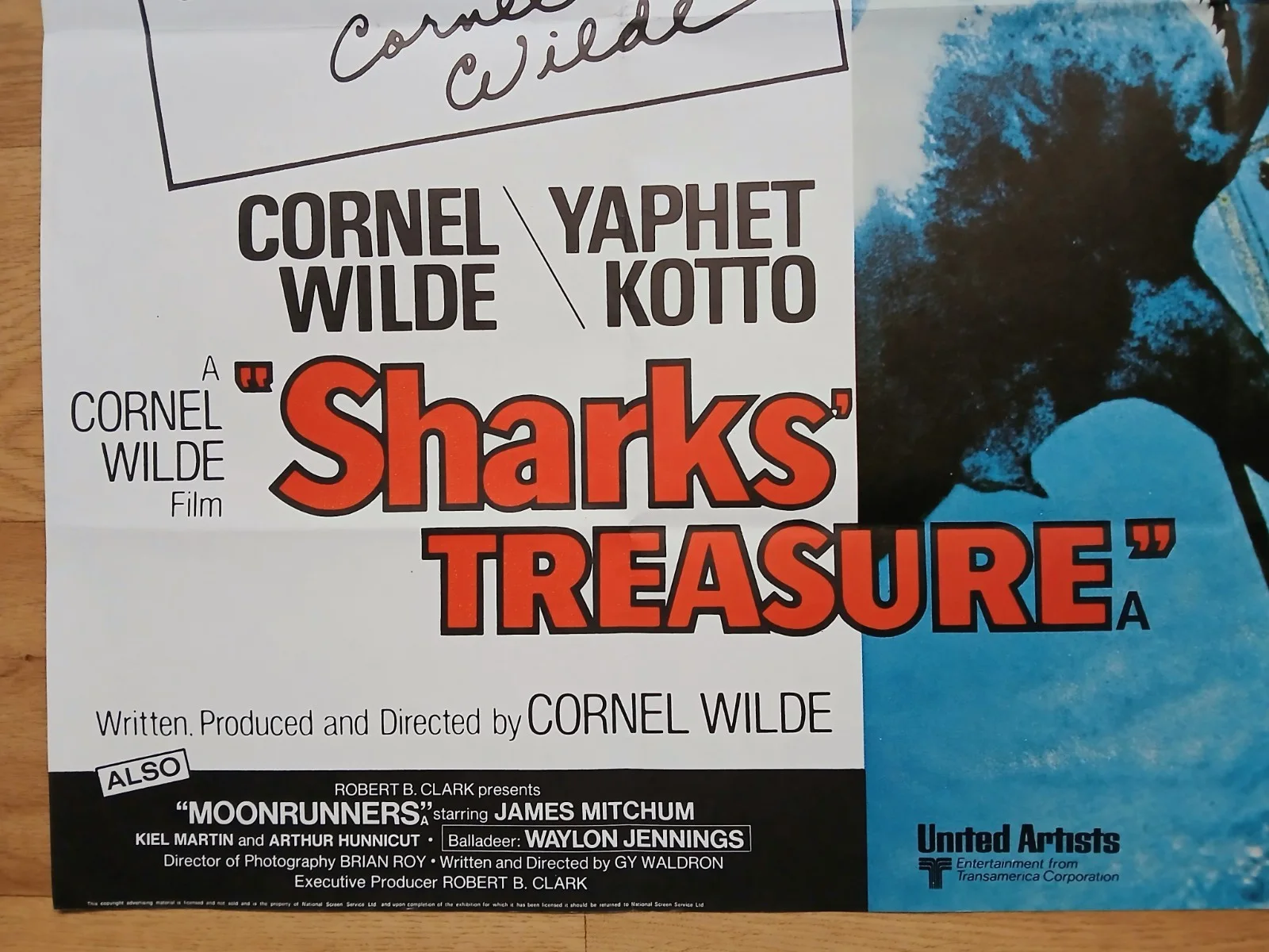 SHARKS' TREASURE (1975) original UK quad poster - Cornel Wilde scuba thriller, image 4