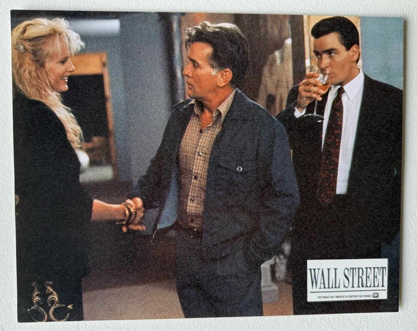 Wall Street 1987 French Lobby Cards x8 + Original Envelope – Michael Douglas, image 5