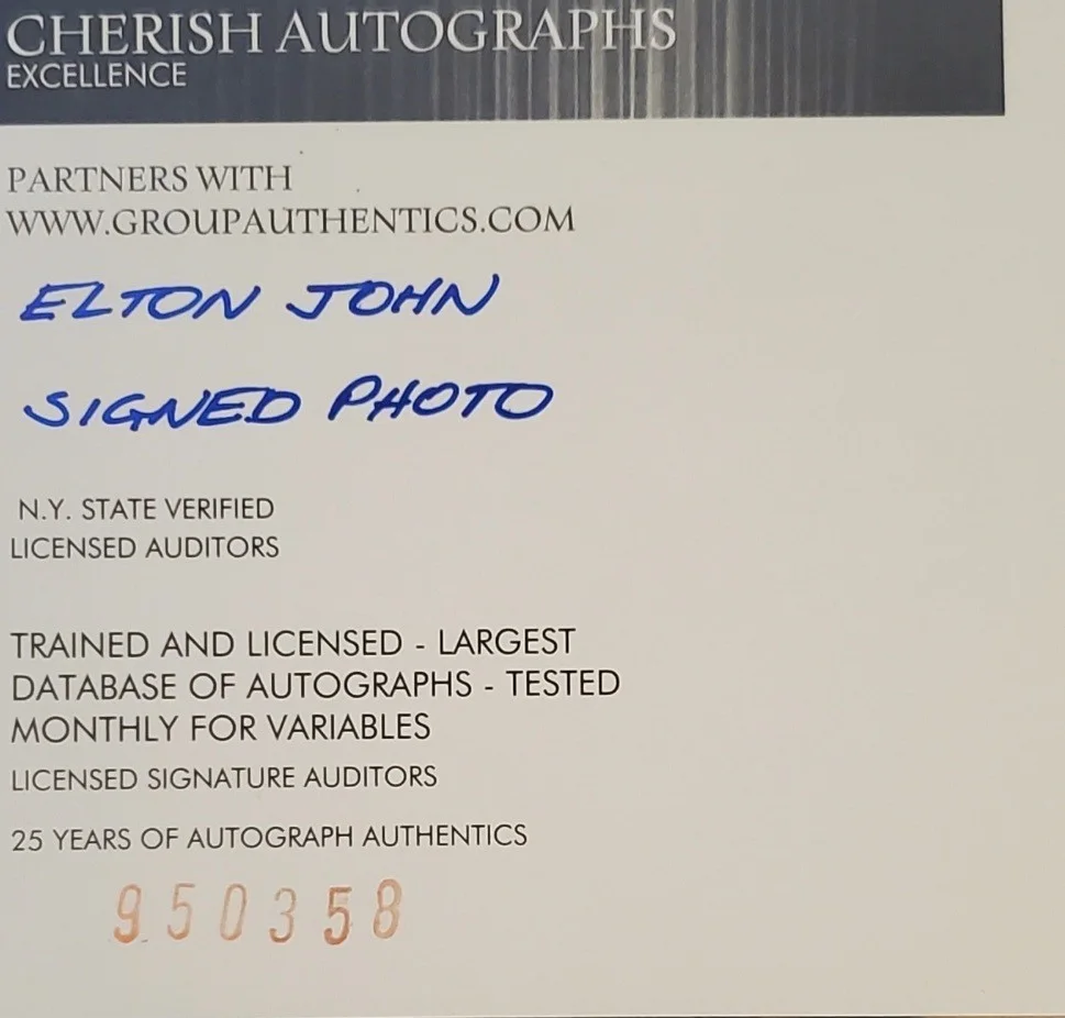 ELTON JOHN SIGNED AUTOGRAPHED PHOTO 8X10 COA AUTHENTIC, image 2