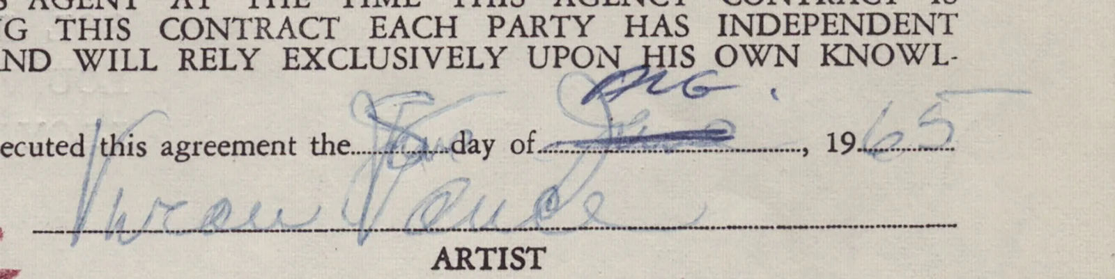 Vivian Vance — VIVIAN VANCE - CONTRACT SIGNED 08/08/1965, image 5