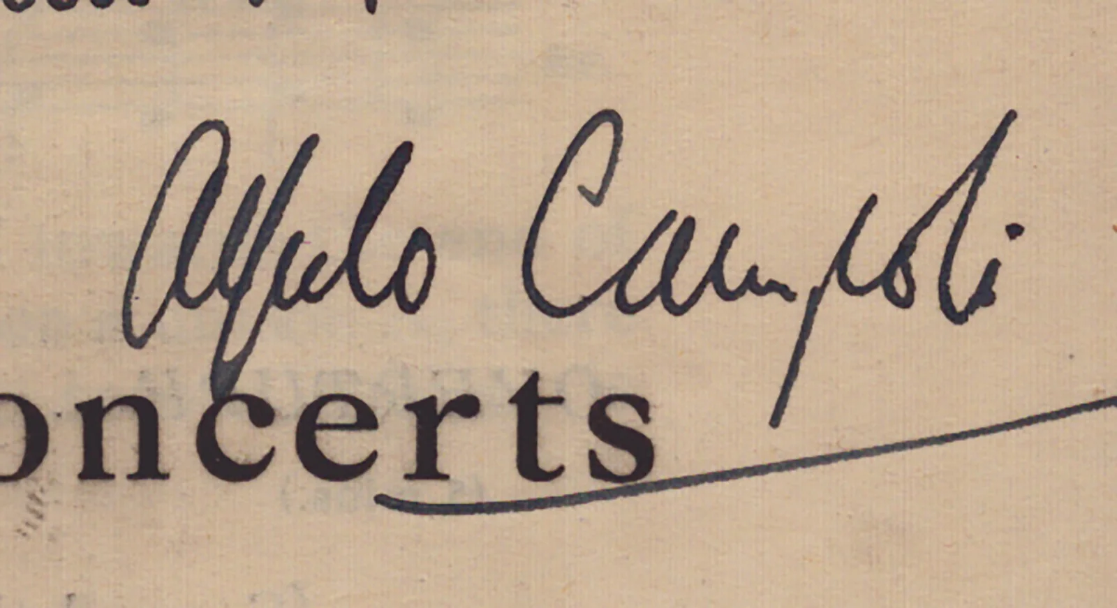 Alfredo Campoli — ALFREDO CAMPOLI - INSCRIBED PROGRAM SIGNED 01/13/1945, image 2