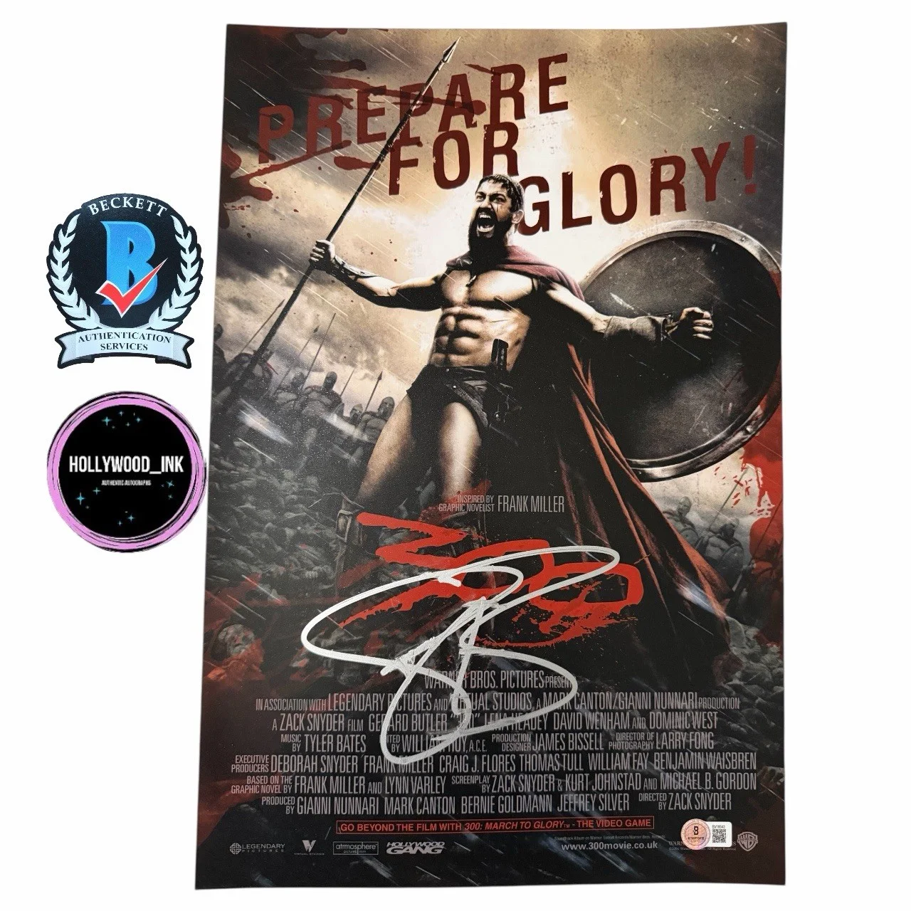 Gerard Butler — GERARD BUTLER SIGNED 11x17 PHOTO 300 LEONIDAS AUTOGRAPH BECKETT COA BV18543