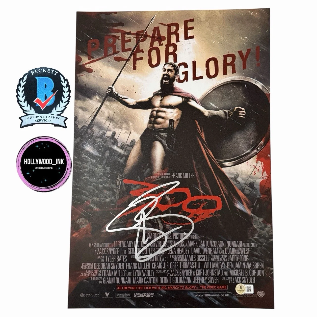 Gerard Butler — GERARD BUTLER SIGNED 11x17 PHOTO 300 LEONIDAS AUTOGRAPH BECKETT COA BV18544