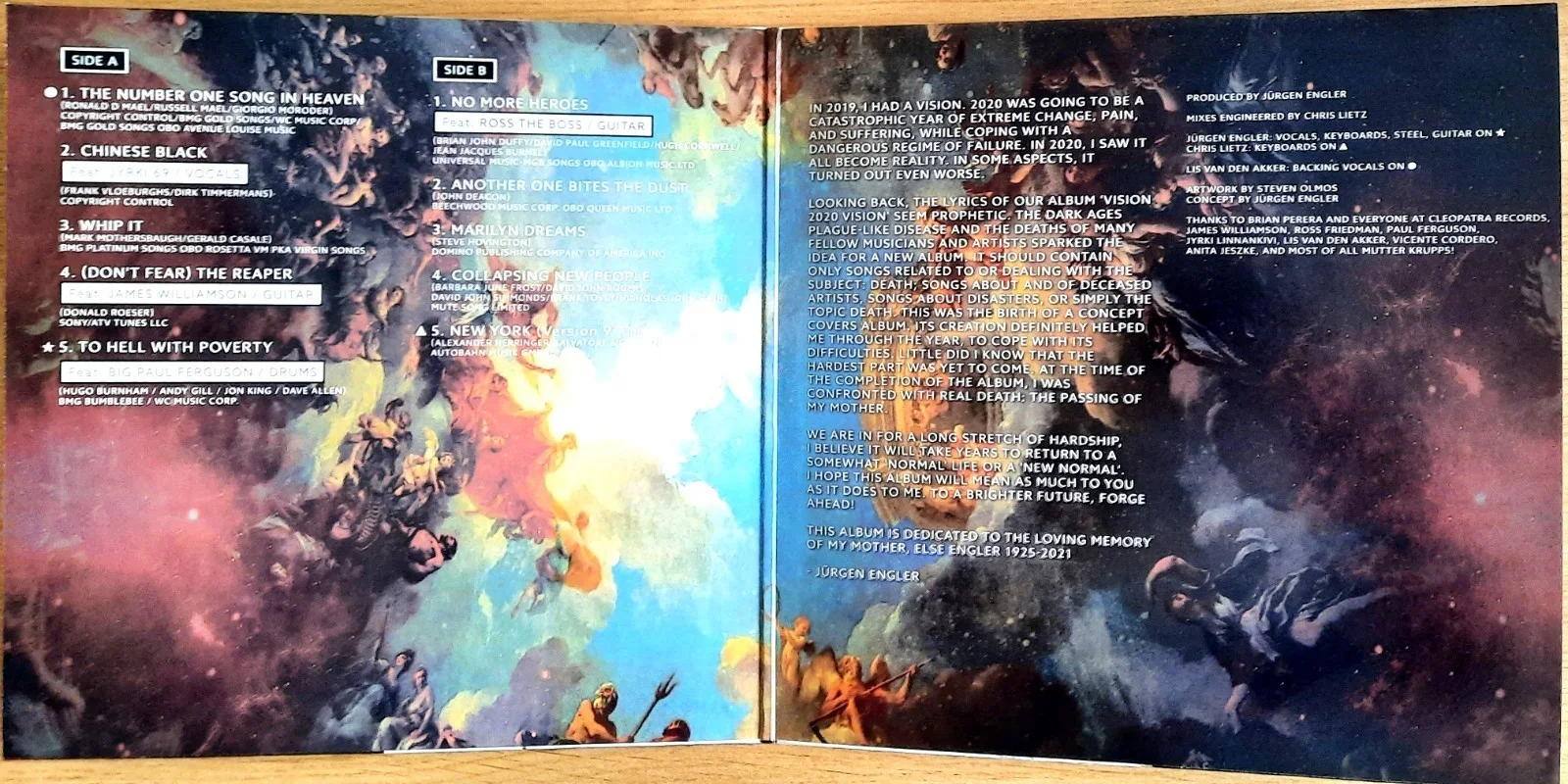 Die Krupps - Songs From Dark Side Of Heaven signed autograph LP record, изображение 2