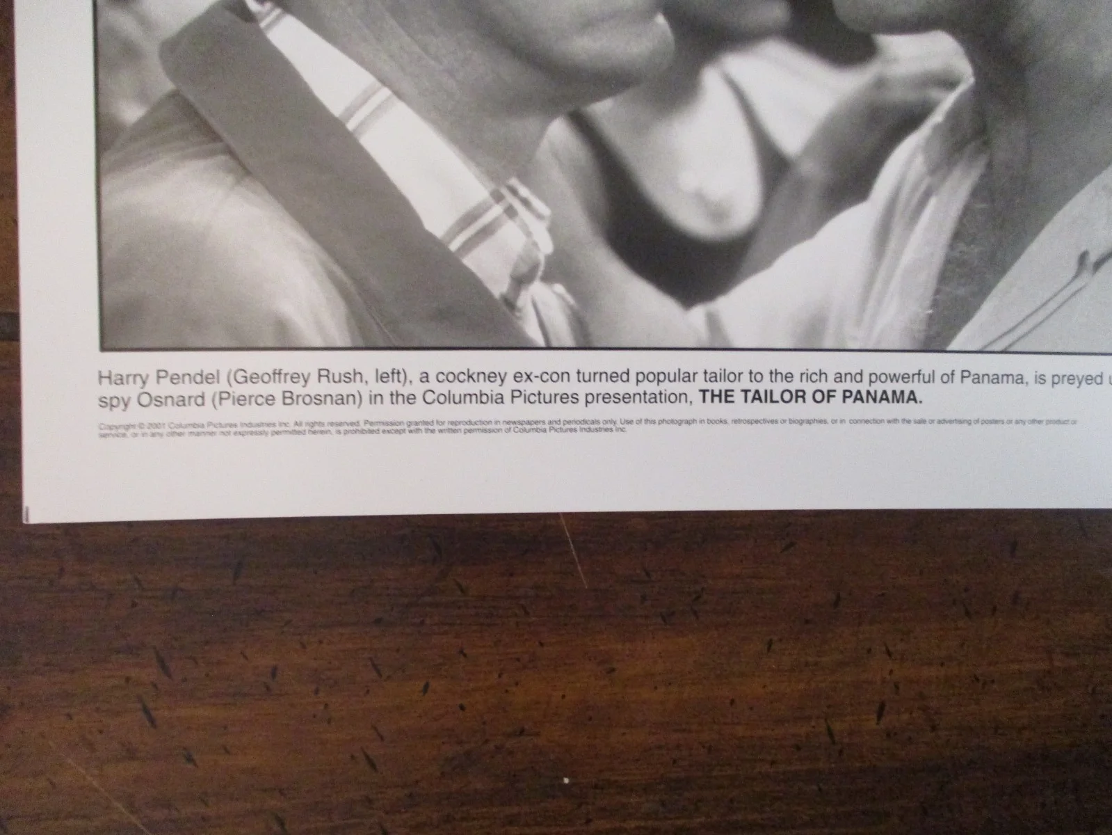 "THE TAILOR OF PANAMA"/Pierce Brosnan/Geoffrey Rush/2001 10x 8 Black/White Photo, изображение 2