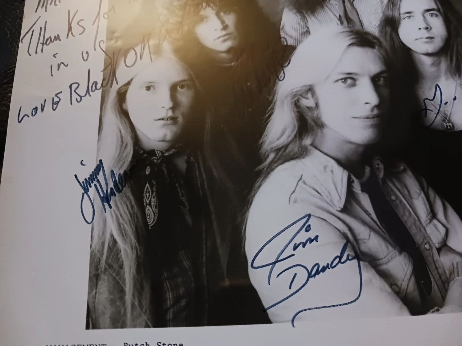 Black Oak Arkansas Band from 1971 — Rare 1975 Black Oak Arkansas Band Signed 8X10 Vintage Autograph Photo Jim Dandy, изображение 5