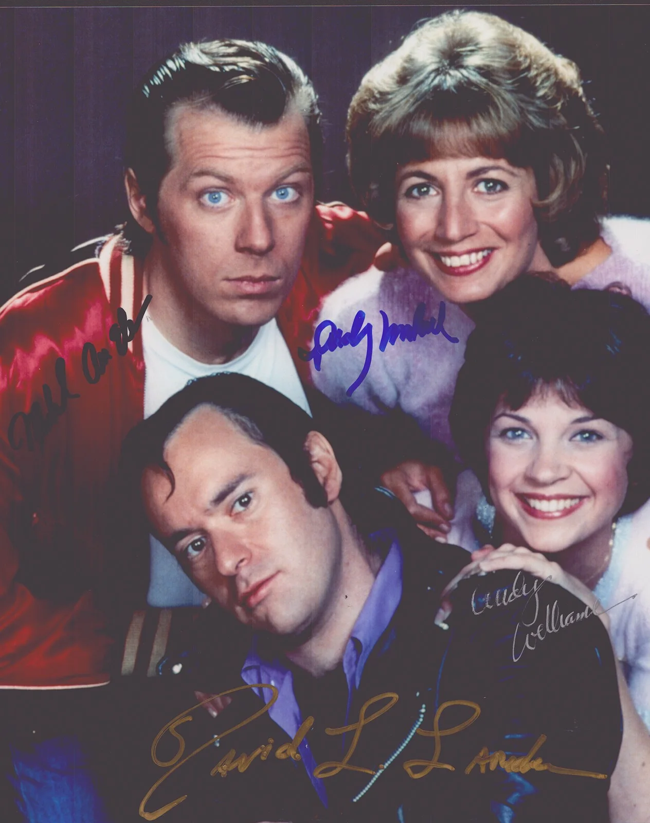 Cindy Williams, Penny Marshall, David L. Lander — LAVERNE & SHIRLEY TV CAST - PHOTOGRAPH SIGNED WITH CO-SIGNERS