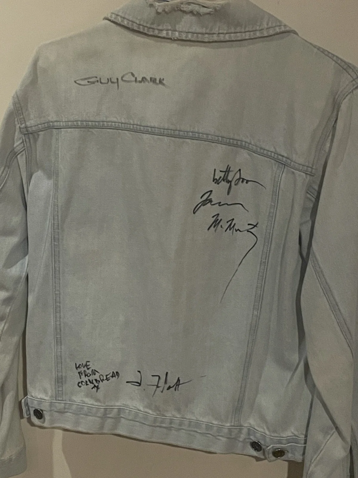 Vintage Erika & Co Denim Jacket Womens M Signed By Guy Clark & James McMurtry +, image 4