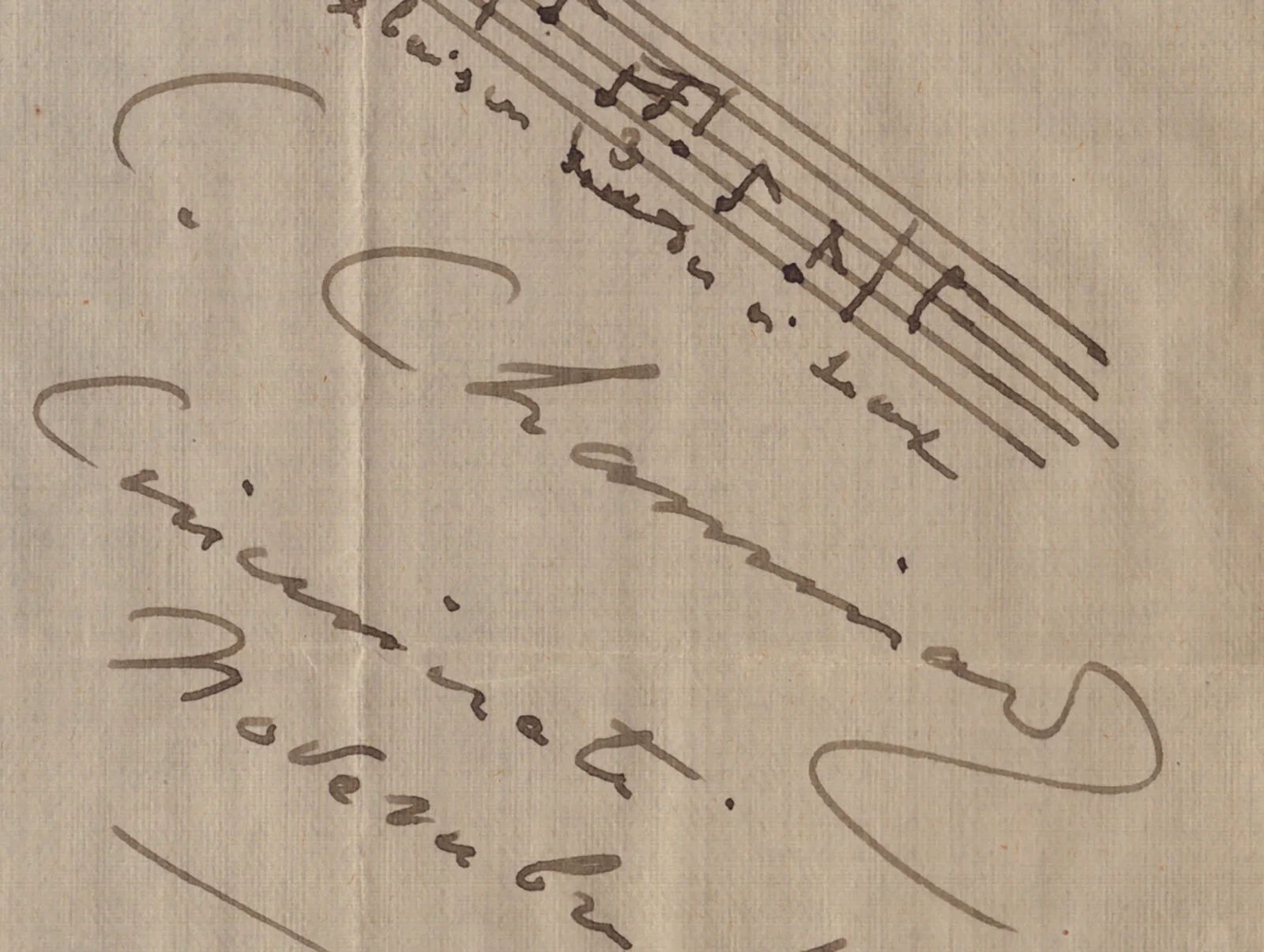 Cecile Chaminade — CECILE CHAMINADE - AUTOGRAPH MUSICAL QUOTATION SIGNED 11/1908, изображение 2
