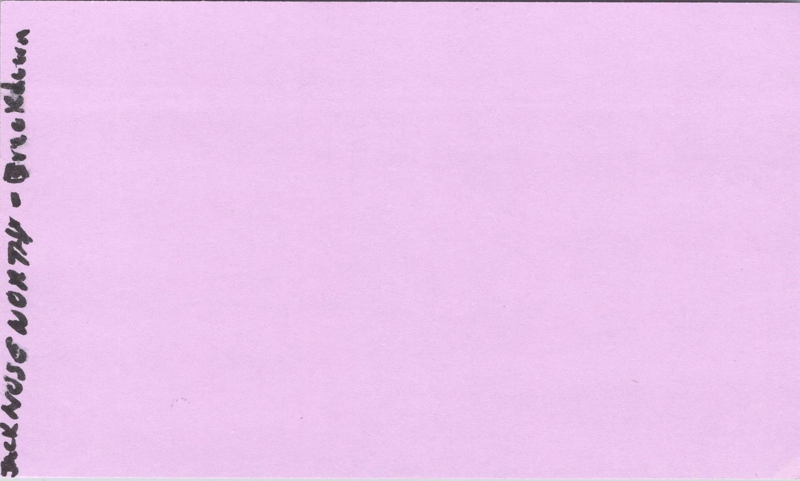 Jack Noseworthy — Jack Noseworthy Signed 3x5 Index Card Breakdown, To Mike Autographed, image 2