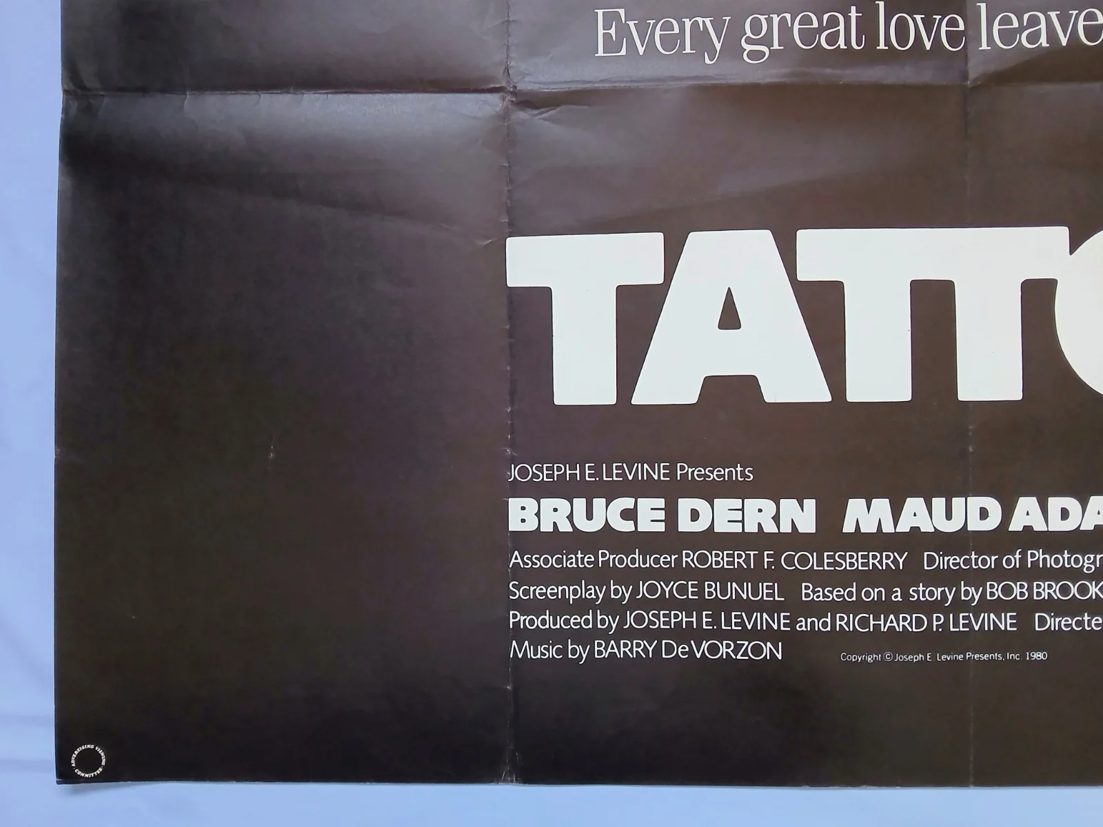 TATTOO (1981) original UK quad poster - Bruce Dern erotic bondage thriller, изображение 4
