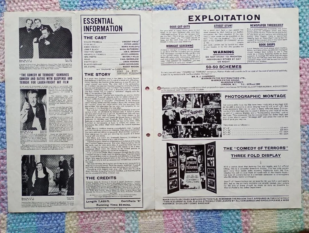COMEDY OF TERRORS pressbook, image 2