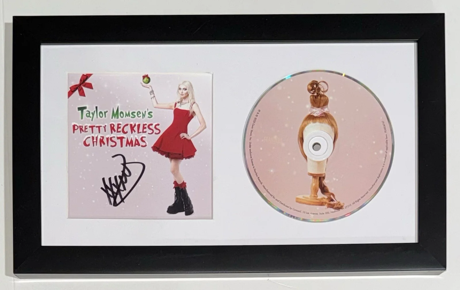 Taylor Momsen Signed Autograph Pretty Reckless Christmas CD Framed Display COA, image 2