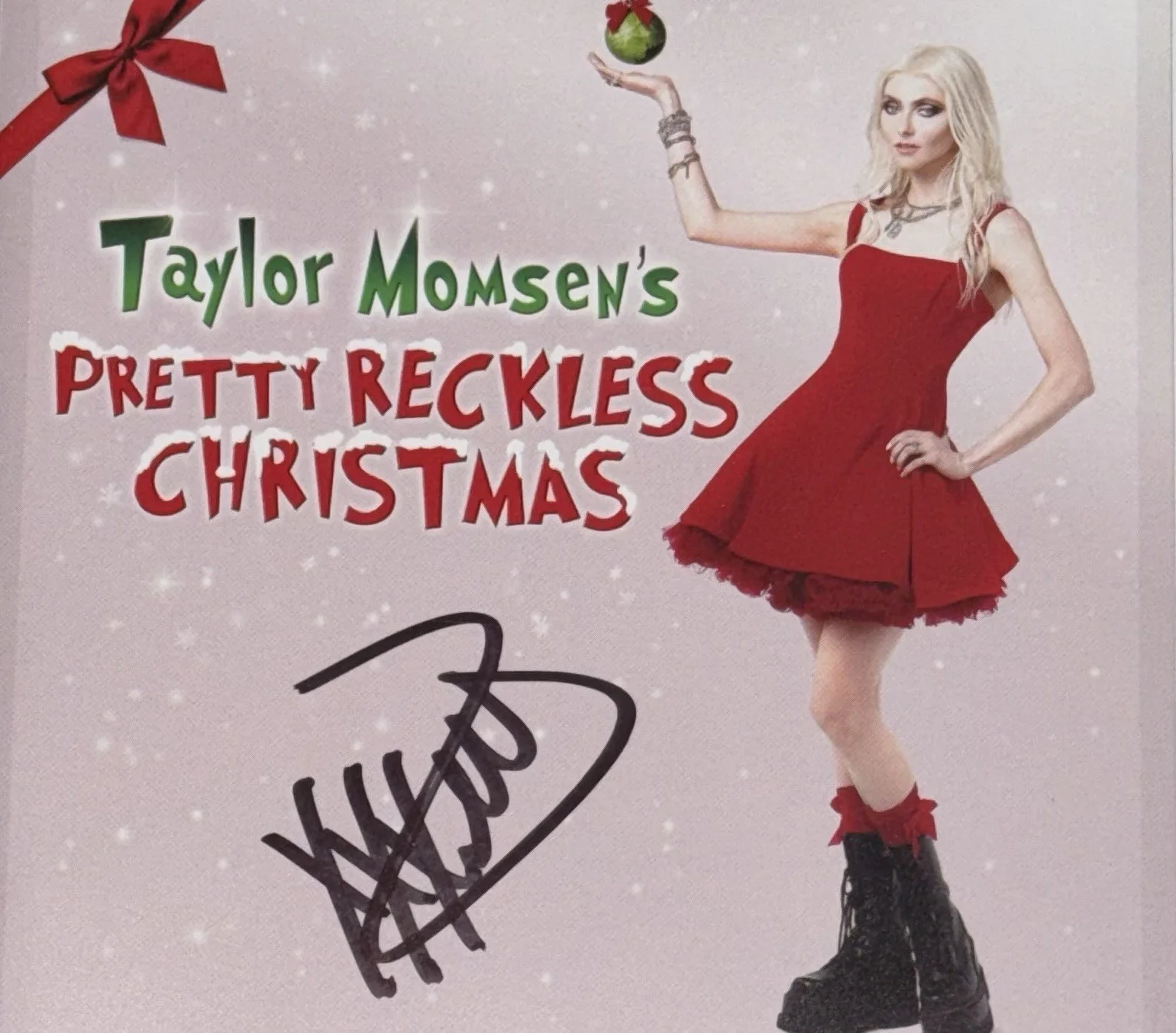 Taylor Momsen Signed Autograph Pretty Reckless Christmas CD Framed Display COA, image 4