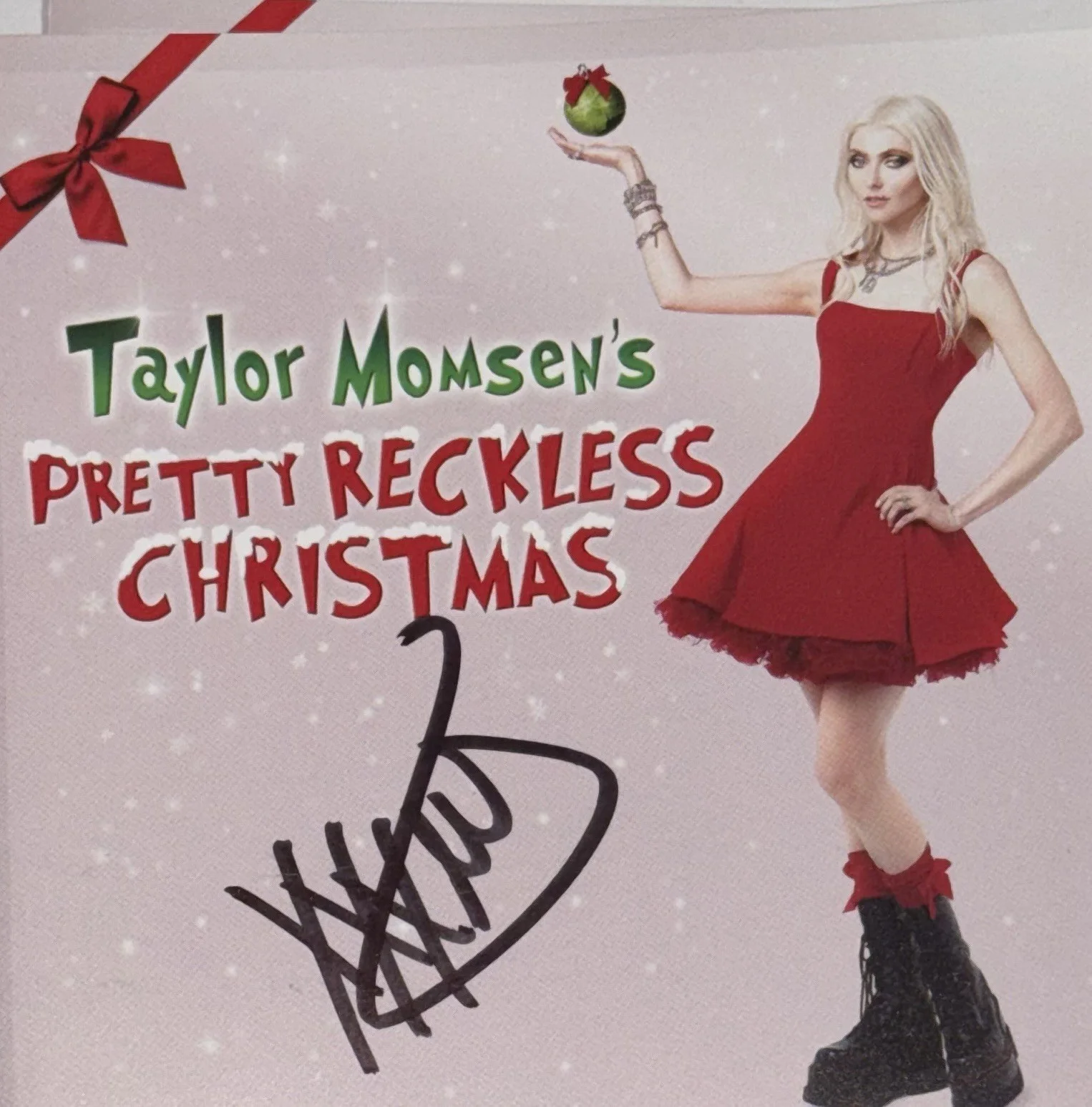 Taylor Momsen Signed Autograph Pretty Reckless Christmas CD Framed Display COA, image 5