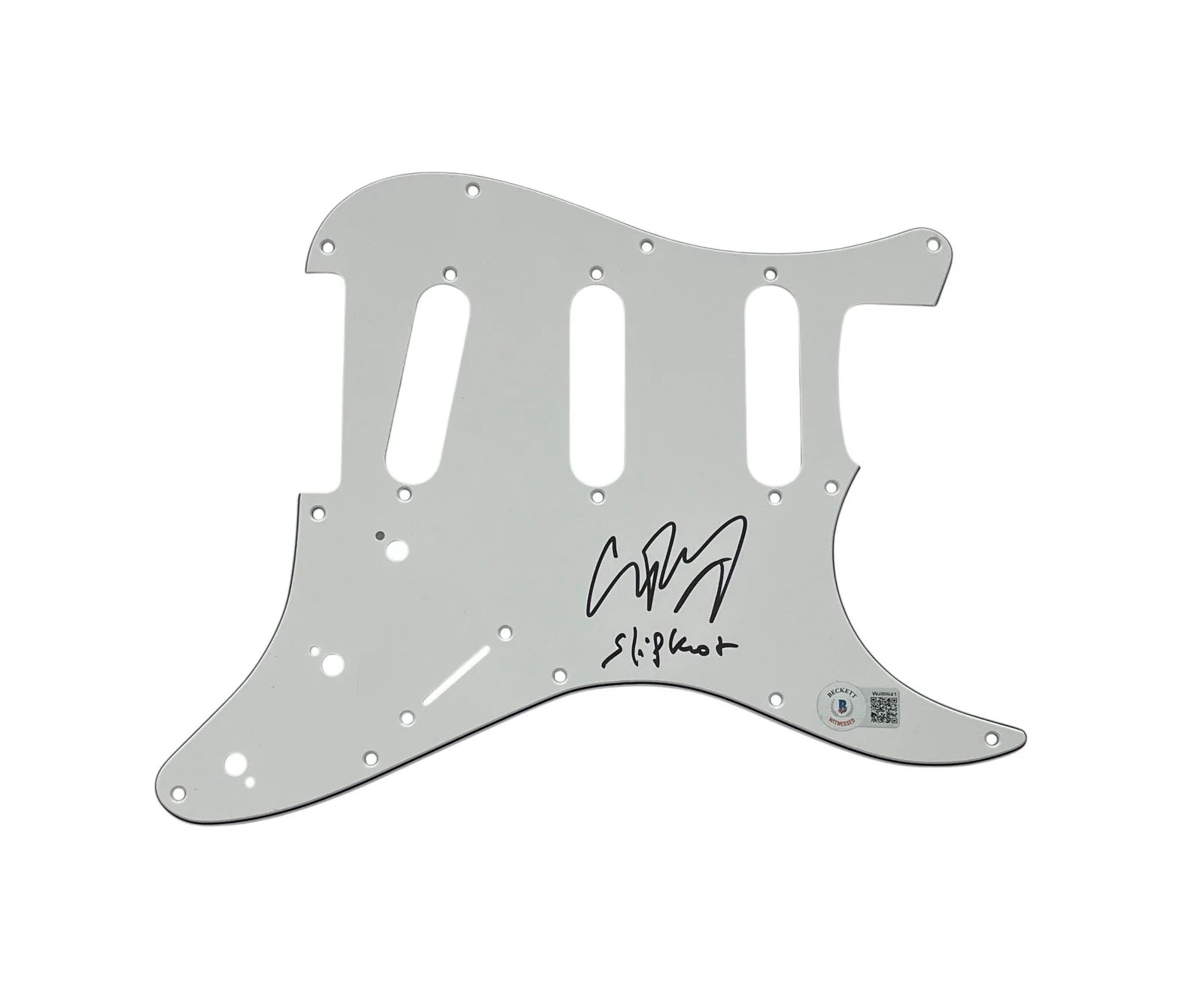 Corey Taylor Signed Strat Guitar Pickguard Slipknot Inscription Beckett Witness, изображение 2