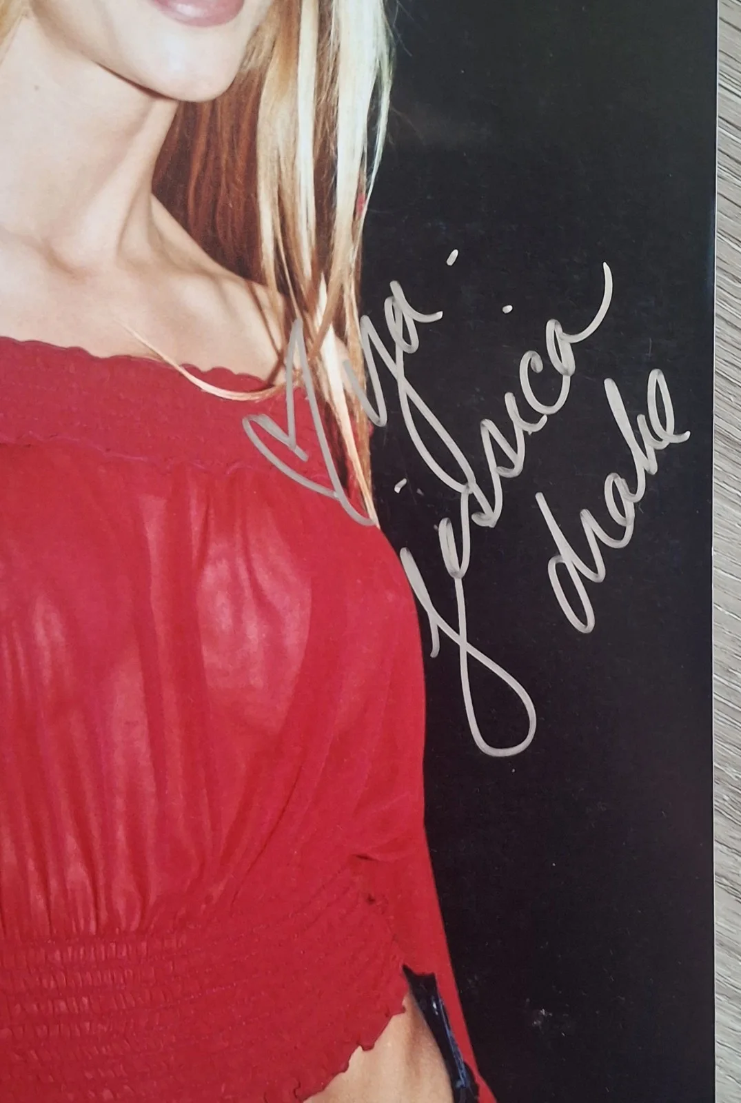 Jessica Drake Signed 8x12" Original PHOTO #2 Red Top, изображение 2