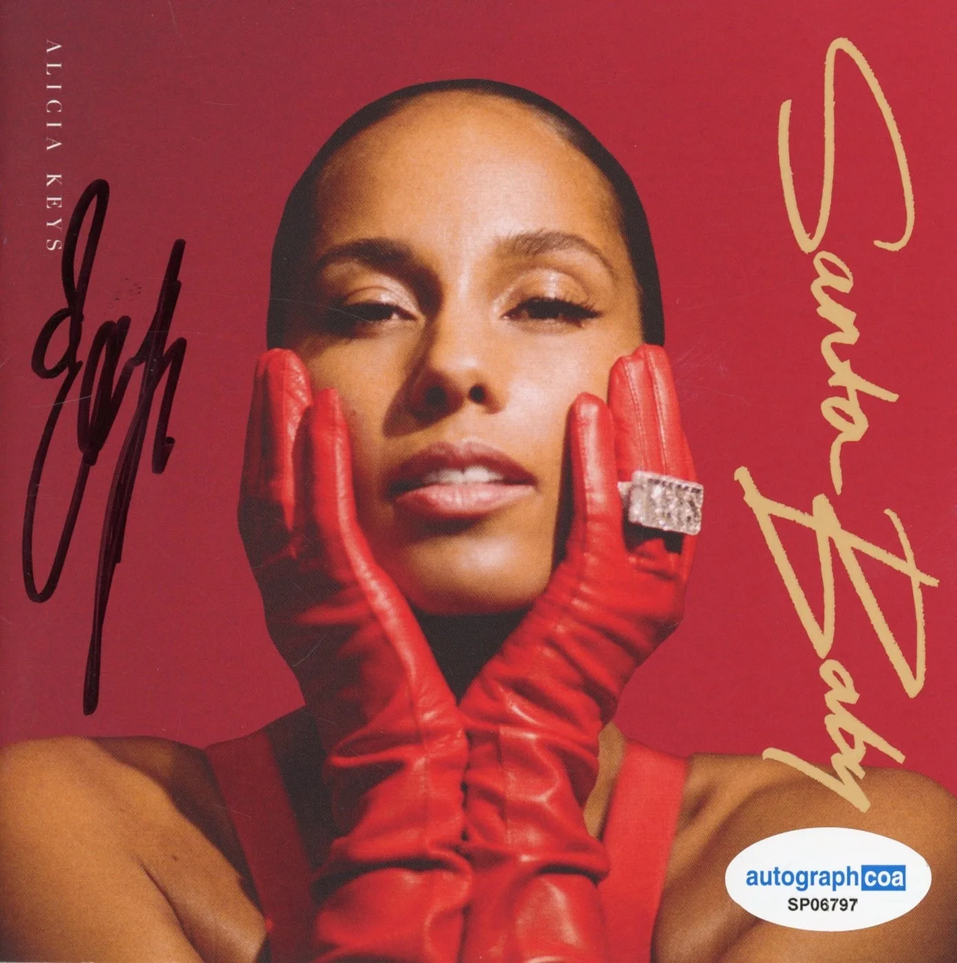 Alicia Keys Signed Autograph Santa Baby CD Framed Display Girl on Fire ACOA COA, image 3