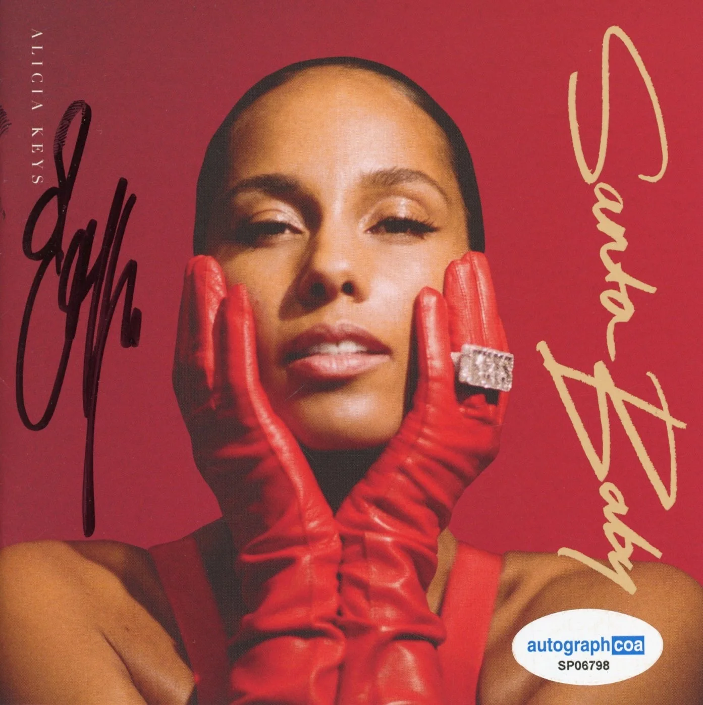 Alicia Keys Signed Autograph Santa Baby CD Framed Display Girl on Fire ACOA COA, image 4